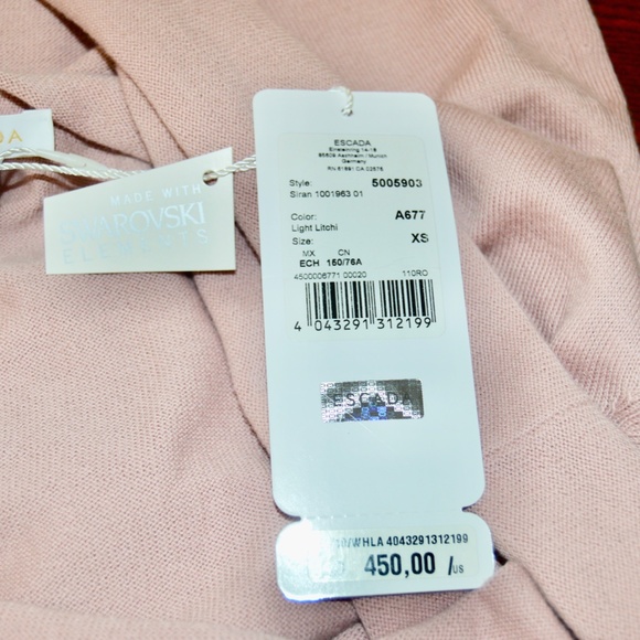 ๐ท๏ธ NWT Escada Light Litchi Cashmere Top - Picture 9 of 10